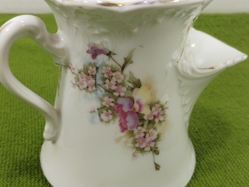 Vintage Shaving Scuttle Mug Dresden Germany Porcelain Floral Design Gold Trim... - Picture 4 of 11