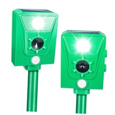 2Pack 2025 Solar Ultrasonic Animal Repellent Outdoor Deer Repellent Devices 