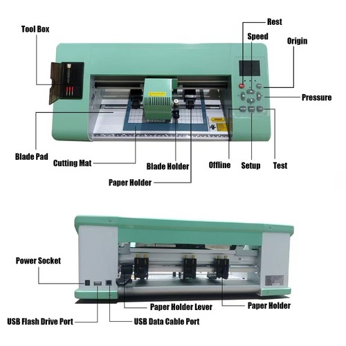Mini cortador de pegatinas A4 cortador de vinilo plotter máquina de corte función de corte de contorno - Imagen 2 de 4