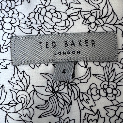 TED BAKER Shirt Mens Size 4 Fits as LARGE (40") Long Sleeve White Floral Print - Picture 8 of 12