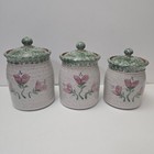 Canister Set Green Original Parsley Artisan Stoneware Pottery Magnolia
