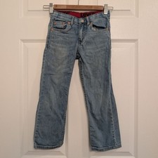 Kids Levi's Blue 514 Straight Jeans Size 6 with Red Waistband