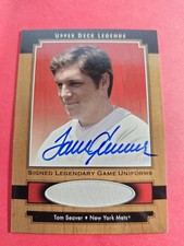 2001 Upper Deck Legends Tom Seaver SJ-TS Signed Legendary Jersey Autograph HOF