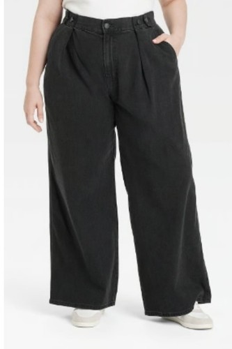 Universal Thread 2 Way Adjustable Trouser Jeans, Sz 14 Black NWT