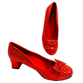 Ruby Red Dorothy Costume Cosplay Slippers Sequined Heel Womens FUN Shoes Size 10