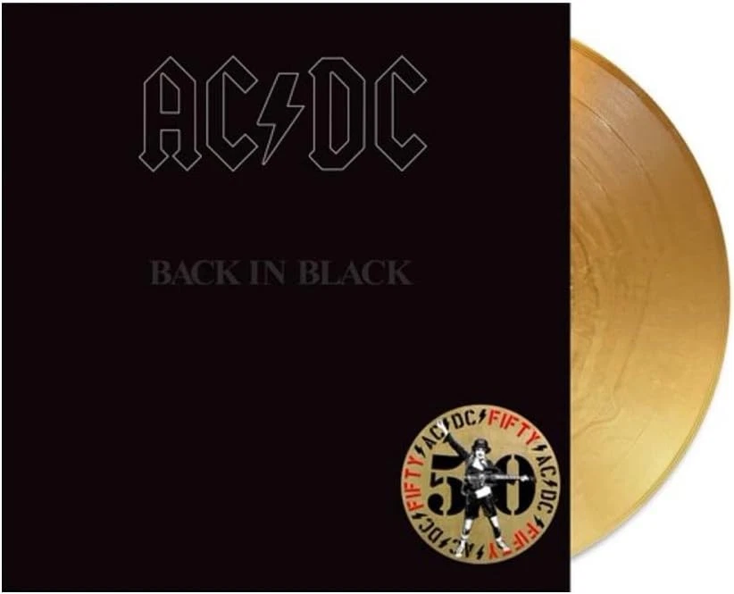 AC/DC - Back in Black 50th Anniversary Exclusive Limited Gold Colo LP Gold Vinyl