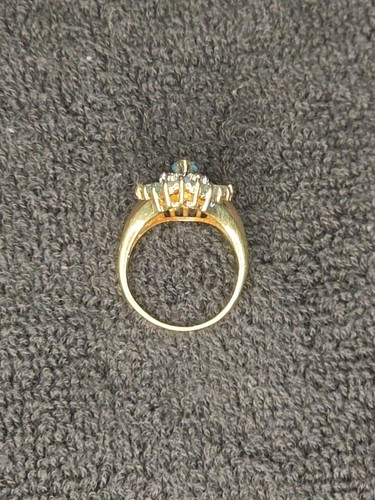 CRP Gold Blue Topaz & Diamond Ring - Picture 7 of 10