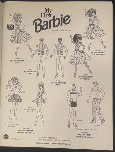 1992 MATTEL Girls Toys Dealer Catalog REPRO ART Book B & W BARBIE / DISNEY etc - Picture 3 of 14