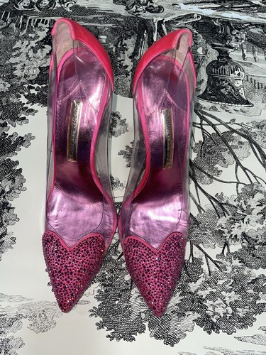 Sophia Webster Amora Heart Embellished Crystal Transparent Pumps Heels Size 41 - Picture 16 of 19