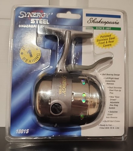 Neu Shakespeare 1801s Synergy Stahl Unterspinn Rolle 1 Kugellager 10lb Schnur