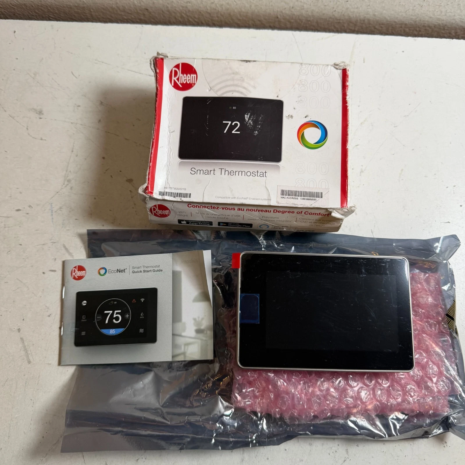 Rheem RETST800SYS Wi-Fi- Enabled Touchscreen Heating & Cooling Smart Thermostat