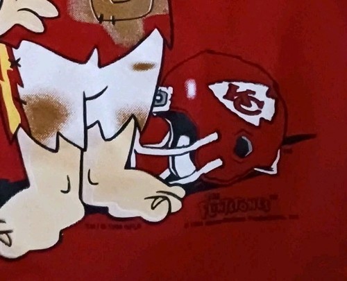 RARE Vintage 1994 Kansas City Chiefs Flintstones Hanna-Barbera Sweatshirt XL - Picture 6 of 6