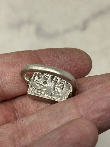 Sterling Silber Louvre Arthus-Bertrand Siegel des Amenophis II drehbarer Anhänger Ring - Bild 6 von 9