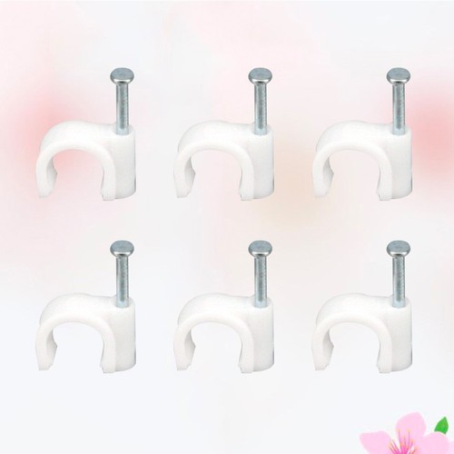 100 PCS 10 mm Plastikstahlnagellinie Schnalle Kabel Organizer Kabeldrahtklammern - Bild 4 von 11