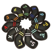 11pcs Rainbow Embroidered Number Iron Covers Magnetic Golf Iron Club Headcover