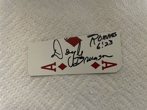 Doyle Brunson DEC’D Poker Legend CUT SIGNATURE ON ACE OF Diamonds w/COA RARE - Picture 1 of 5