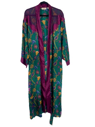 Kimono vintage Victoria’s Secret etichetta oro trasparente accappatoio catena gioiello barocco - Foto 2 di 15