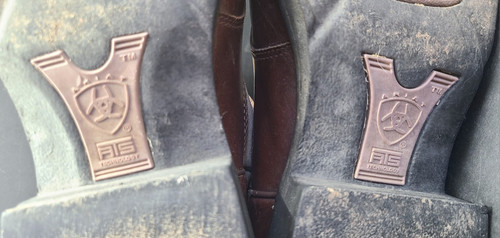 Gebrauchte Damengröße 9,5 B Ariat Pro Baby Western Cowgirl Stiefel braun lila - Bild 17 von 19