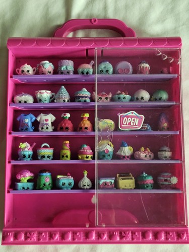 Elch Shopkins - rosa Vitrine Tragetasche mit 41 Shopkins eine Tür fehlt