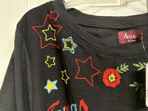 Avani Del Amour XL Neu mit Etikett Boho bestickt Western Texas Tunika schwarz - Bild 4 von 16