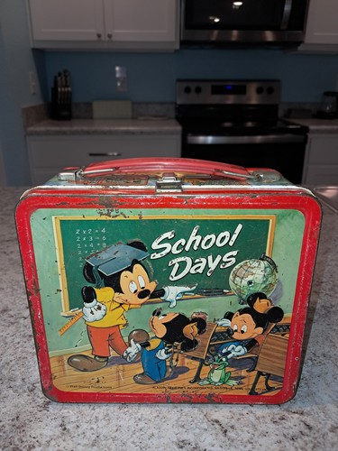 1984 Mickey Mouse School Days Lunch Box - No Thermos * Vintage * Lunchbox RARE
