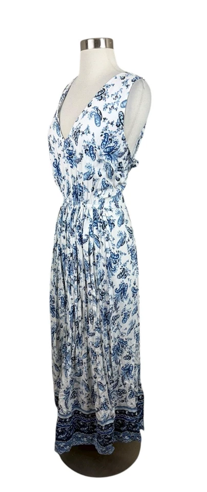 Maxi Vestido Lucky Nuevo Azul Blanco Cachemira Talla 2X Crucero Costero Foto 2 de 4