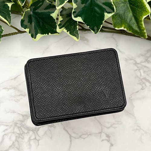 Louis Vuitton Taiga Coin Purse Case Black
