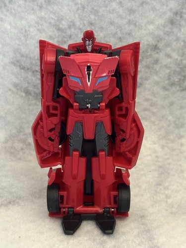 2015 Hasbro Transformers 3 Step Changer Sideswipe Robots In Disguise Red Car - Picture 4 of 7