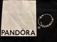 Pandora Bracelet With Disney Charms Preowned .925 ALE