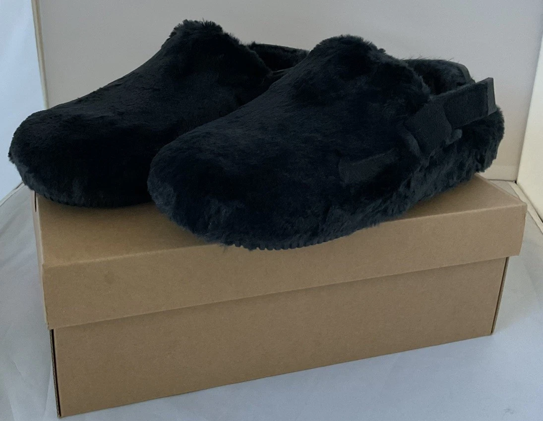 Sandali Nike Calm Mule SE pelliccia sintetica donna neri FZ3119 001 pelliccia slide taglia 10