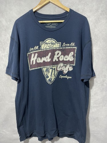 Hard Rock Cafe T-Shirt 100% Cotton Short Sleeve Navy Size Extra Large #121