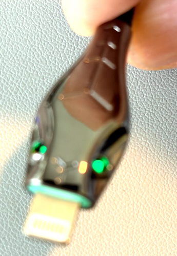 SNAKE HEAD Lighted Green Eyes Black Braided USB for Pin Iphone Charging Cable - Picture 1 of 7