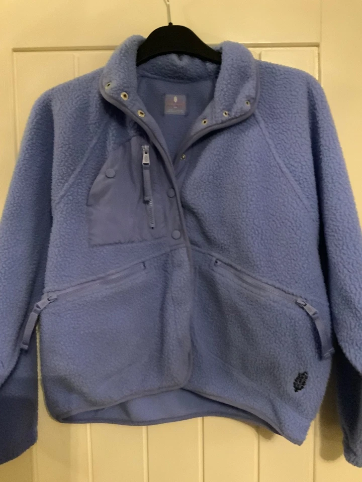FREE PEOPLE Movement 'Hit The Slopes' Fleece Jacket lavender blue, small RRP£158 - Image 4 of 4