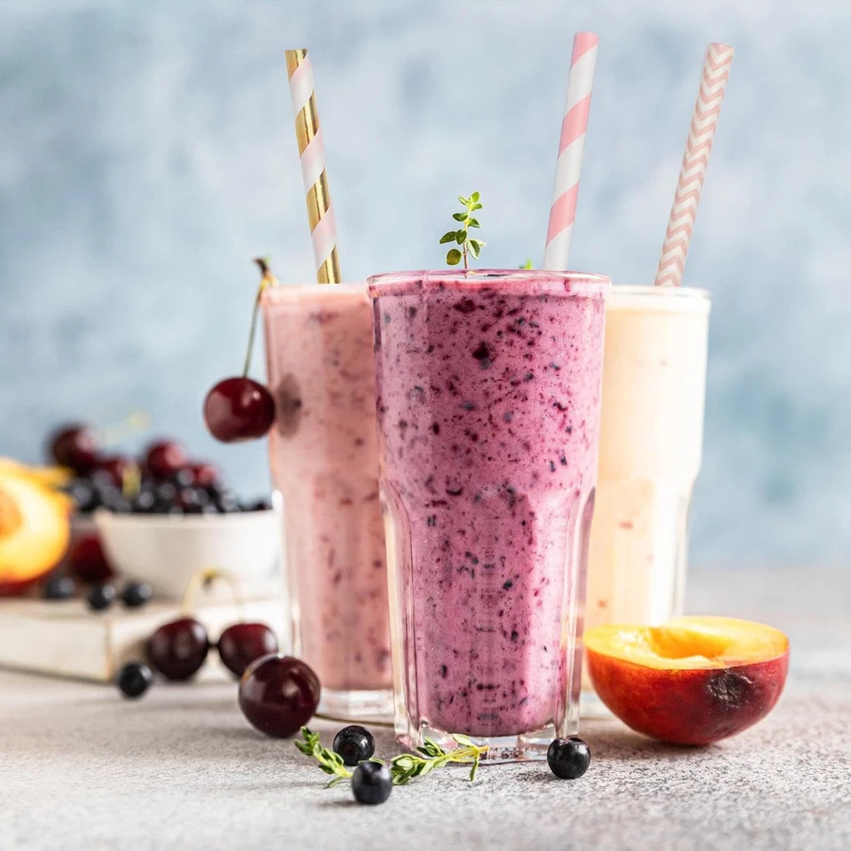 Pajitas de papel biodegradables, 100 pajitas rosas/pajitas doradas para suministros de fiesta Foto 4 de 4