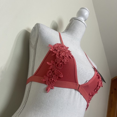 2-pack Women Lace Bralette Sexy Bra Floral Lingerie Night Embroidered Flower S/M - Picture 11 of 16