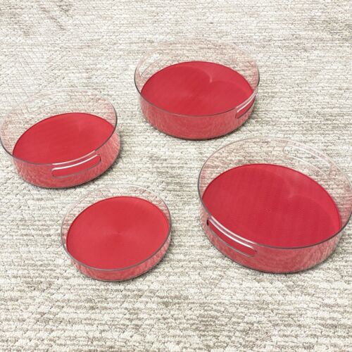 Cella 4-teiliges klares Plattenspieler-Set mit herausnehmbaren Einlagen Redwood neu im Karton