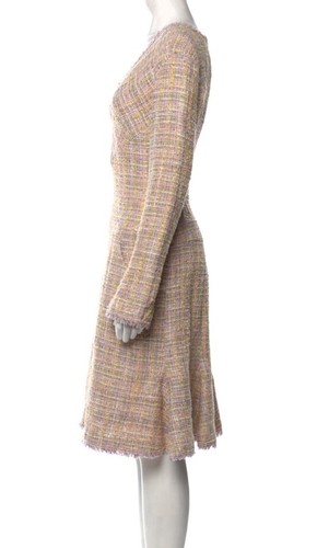 Rare Vintage Spring 2004 CHANEL Tweed Fringe Dress/ Multicolor/ Size FR 40 US 8 - Picture 2 of 14