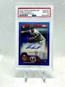 Casey Schmitt RC 2023 Topps Chrome Update Auto Blue Refractor /150 PSA 10