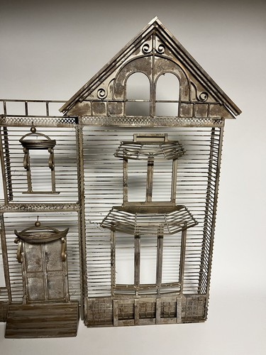 Vintage C Curtis Jere Abstract House Home Wire Metal Sculpture Wall Art 29.5x25 - Picture 3 of 5