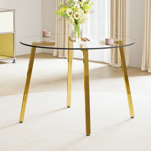 Modern minimalist style circular transparent tempered glass table, tempered glas - Picture 2 of 11