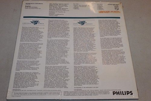 NEGRI Cimarosa - REQUIEM - Philips Stereo 9502 005 PROMO/SAMPLE LP - Bild 2 von 3