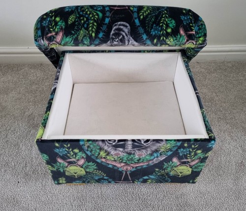 Storage Footstool Emma J Shipley Fabrics Footstall Pouffe Accent Animals Lynx - Picture 3 of 159