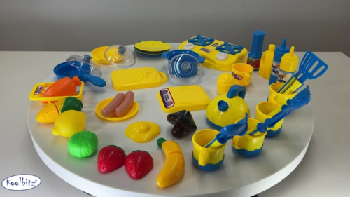 Cooking Kids Play Dishes Eating Cookware Pretend Toy Food Playset 43 pieces toy - Video 1 of 1