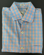 Peter Millar 100 Cotton Button Front Shirt Men's Medium Plaid