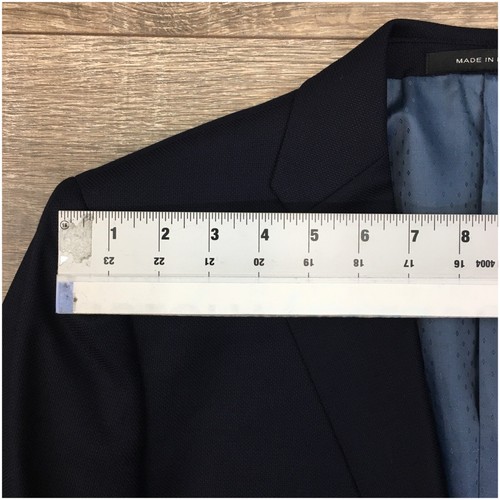 SAKS Mens Navy Blazer Sport Coat Casual Jacket Size 38R Loro Piana Wool Suit - Picture 4 of 13