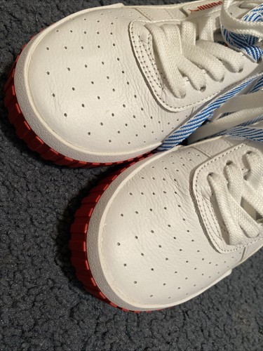 Mujer Puma Cali RWB Rojo Blanco Cuero Perforado Tenis Zapatos Sir 7.5, Nuevo - Imagen 8 de 16