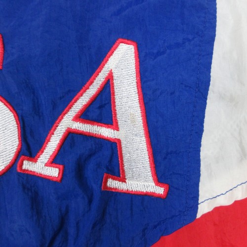 Vintage Team USA Jacket Mens Medium Red White Blue Soccer Football Windbreaker - Picture 11 of 15