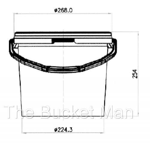10 x 10 L Ltr Litre Black Plastic Buckets Containers with Lids & Plastic Handles - Picture 2 of 2