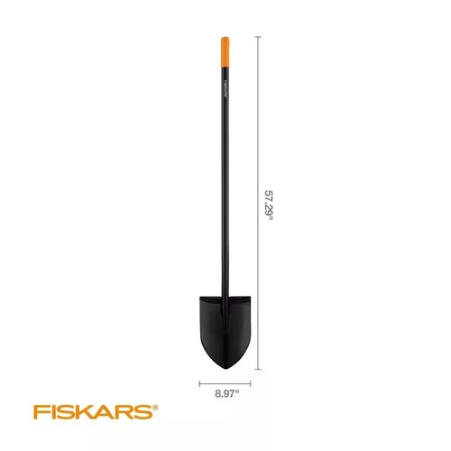 Fiskars 57" Long-Handled Digging Shovel, Steel Blade, Corrosion & Rust Resistant - Picture 9 of 10