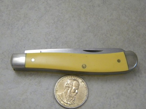 Schrade- Walden- NY- USA- Everlastingly Sharp- Yellow- Pocket Knife - Picture 4 of 6